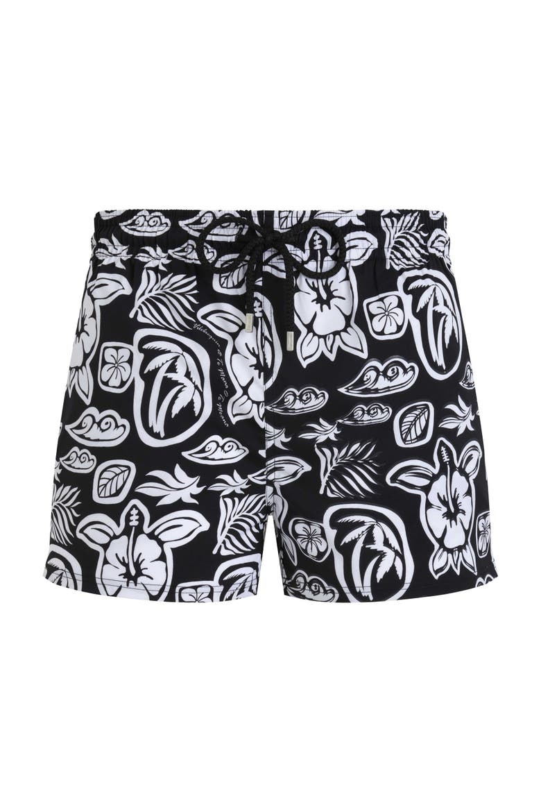 Men's Tahiti Turtles Stretch Swim Shorts, Alternate, color, NOIR