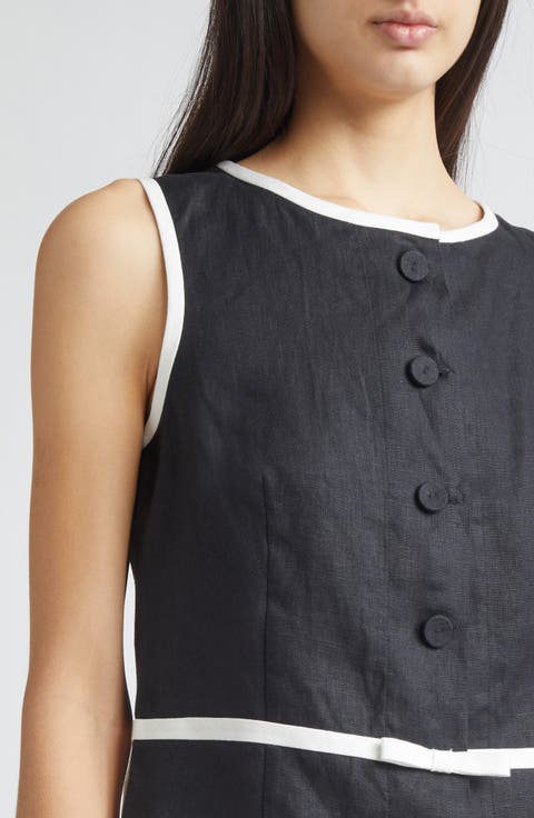 Gender Inclusive Pauline Linen Bow Top