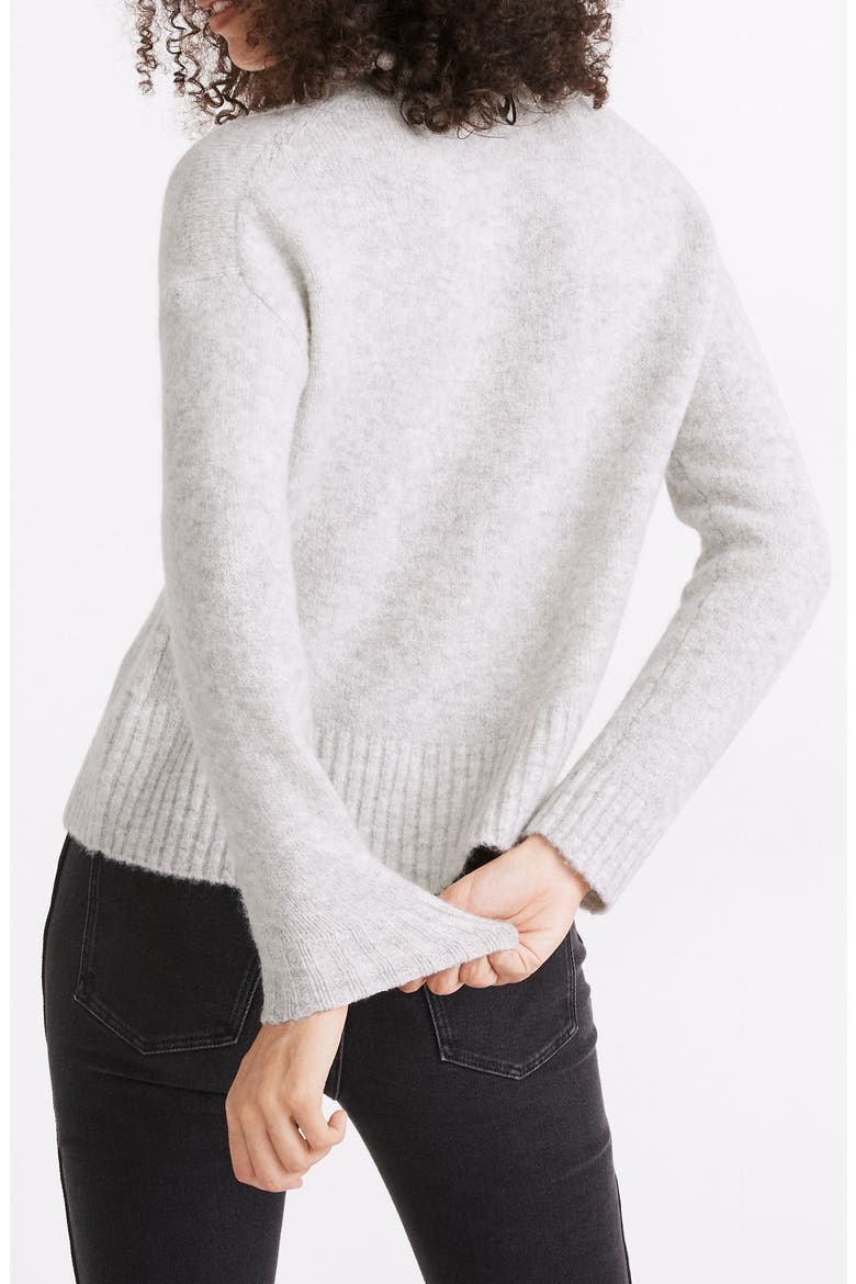 Fulton Puff Neck Trim Pullover, Alternate, color, HEATHER FOG