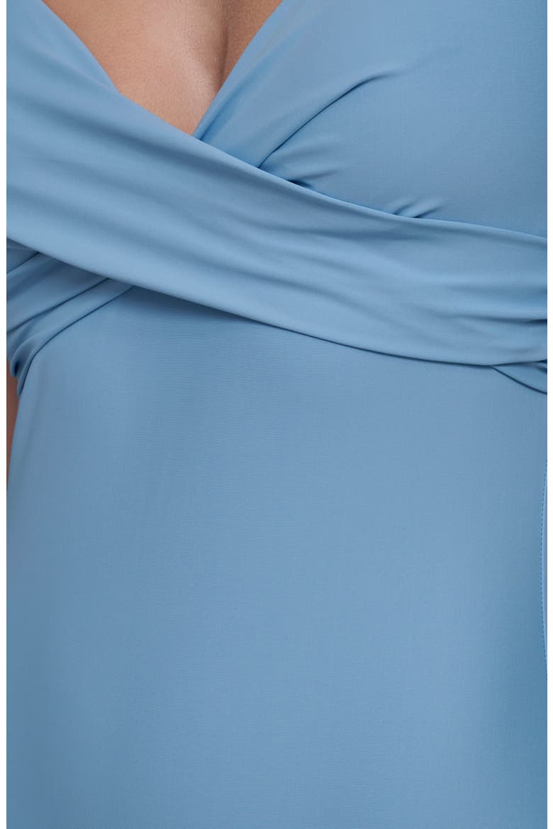 Wrap Front One-Piece Swimsuit, Alternate, color, GULF BLUE