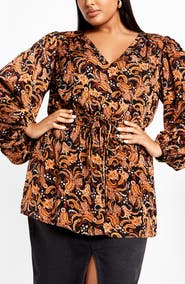 City Chic Makayla Print Top