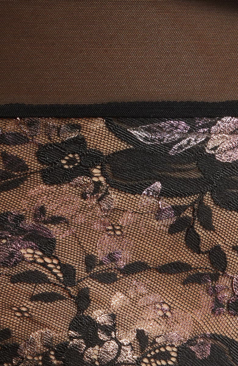 Coquette Lace Open Gusset Teddy, Alternate, color, Black