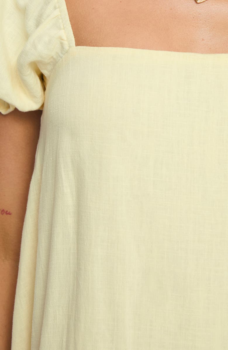 Princess Polly Beyond Linen Blend Minidress, Alternate, color, Yellow