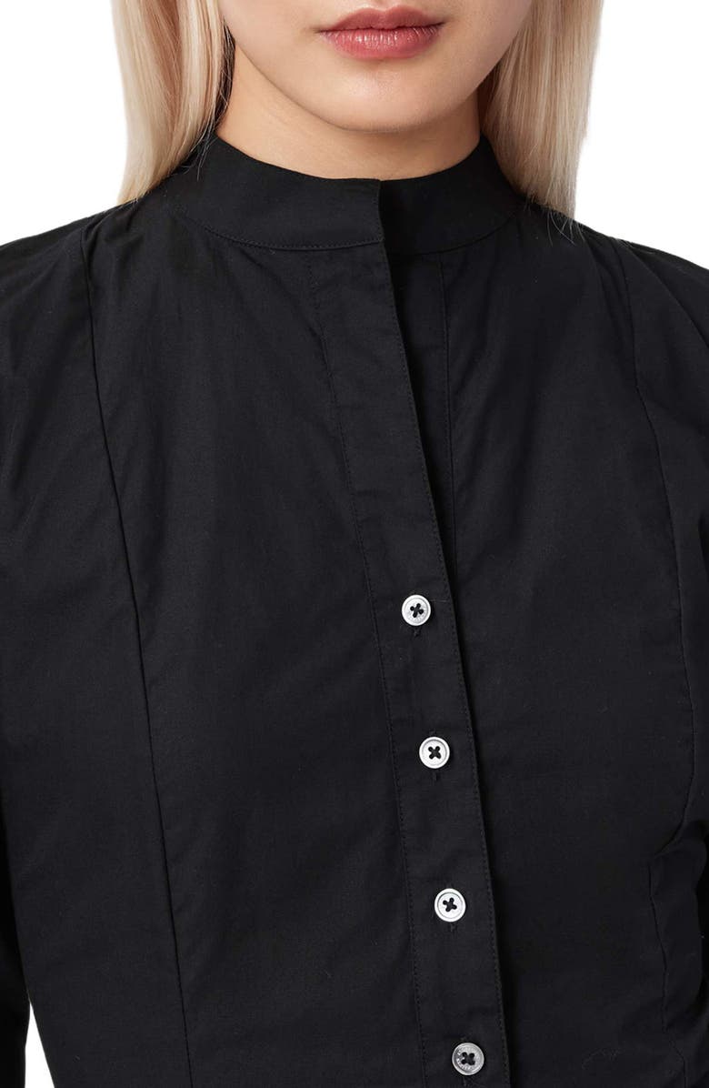 AllSaints Maud Lace-Up Long Sleeve Top, Alternate, color, Black