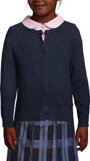 Lands' End School Uniform Girls Cotton Modal Cardigan Sweater