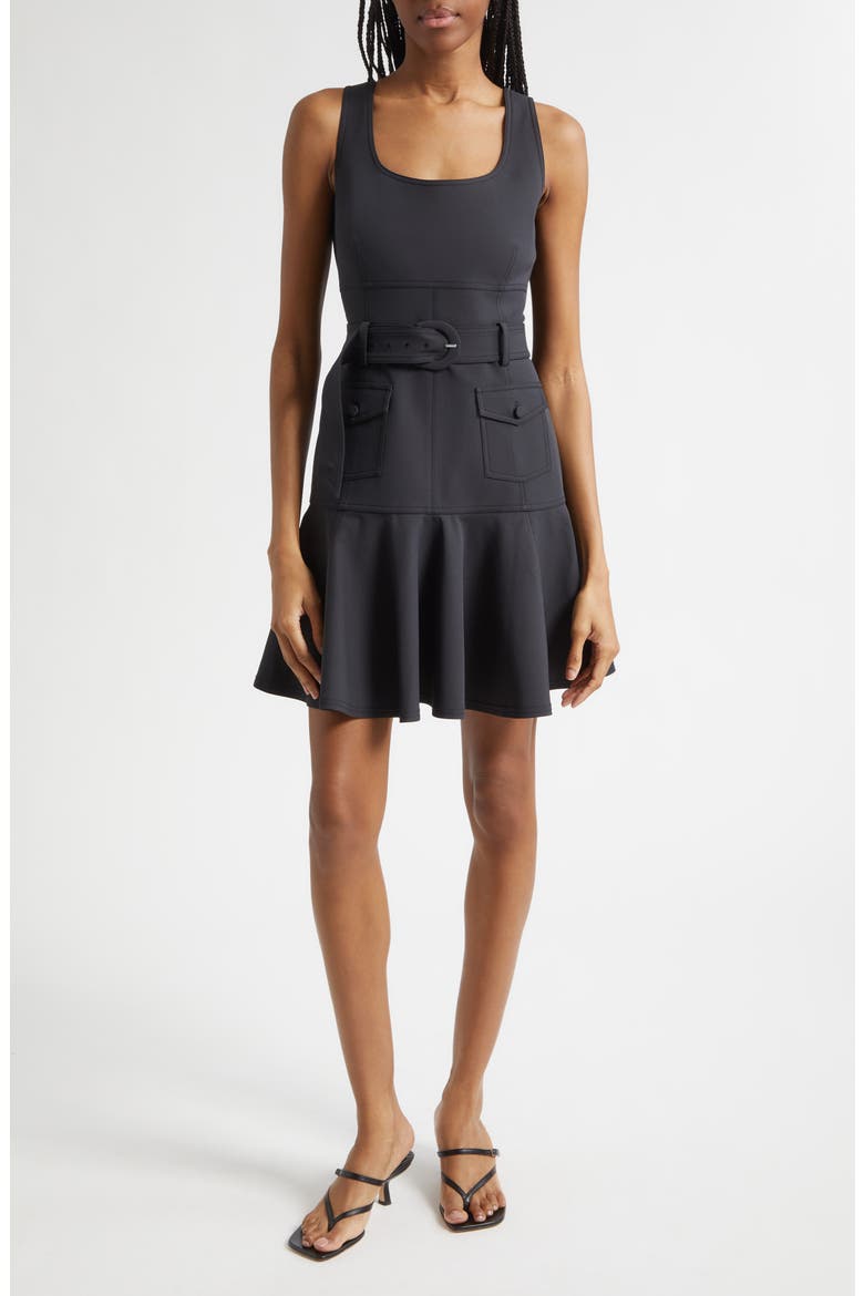 Sayla Belted Minidress, Main, color, BLACK