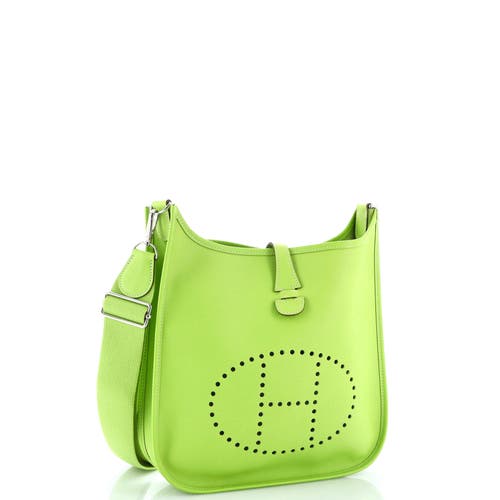 Pre-owned Hermes Hermes Evelyne Bag Gen Iii Epsom Pm In Green