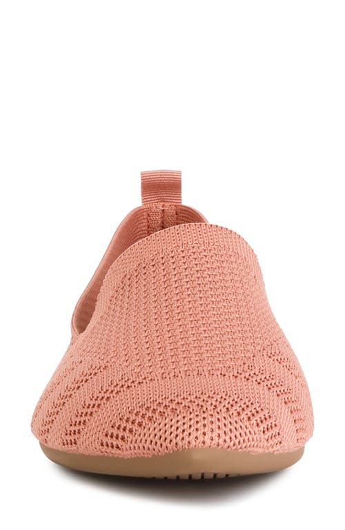 London Rag Akili Textured Knit Pointed Toe Flat In Pink