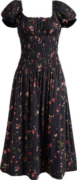 Reformation Riva Shirred Midi Dress