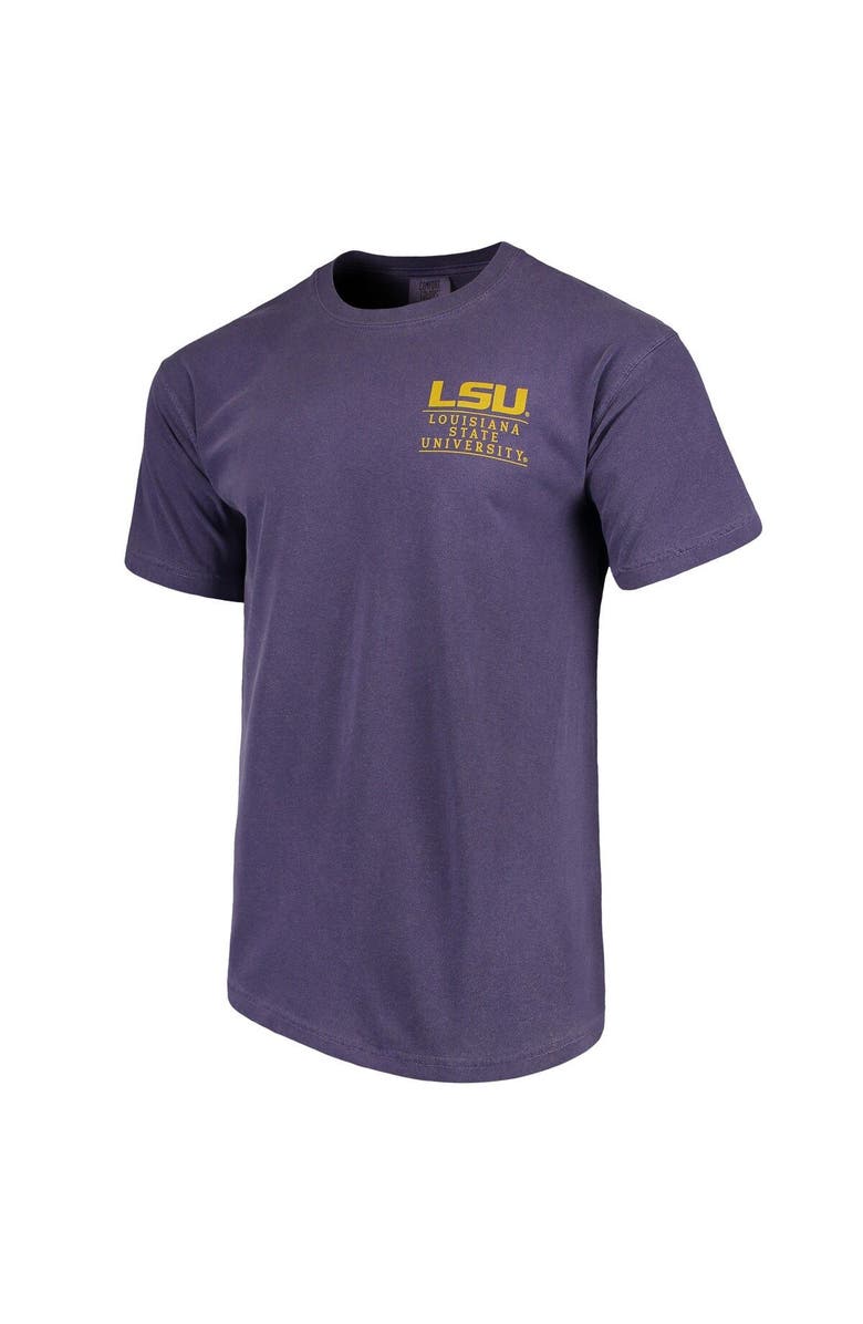 IMAGE ONE Men's Purple LSU Tigers Comfort Colors Campus Icon T-Shirt, Alternate, color, 