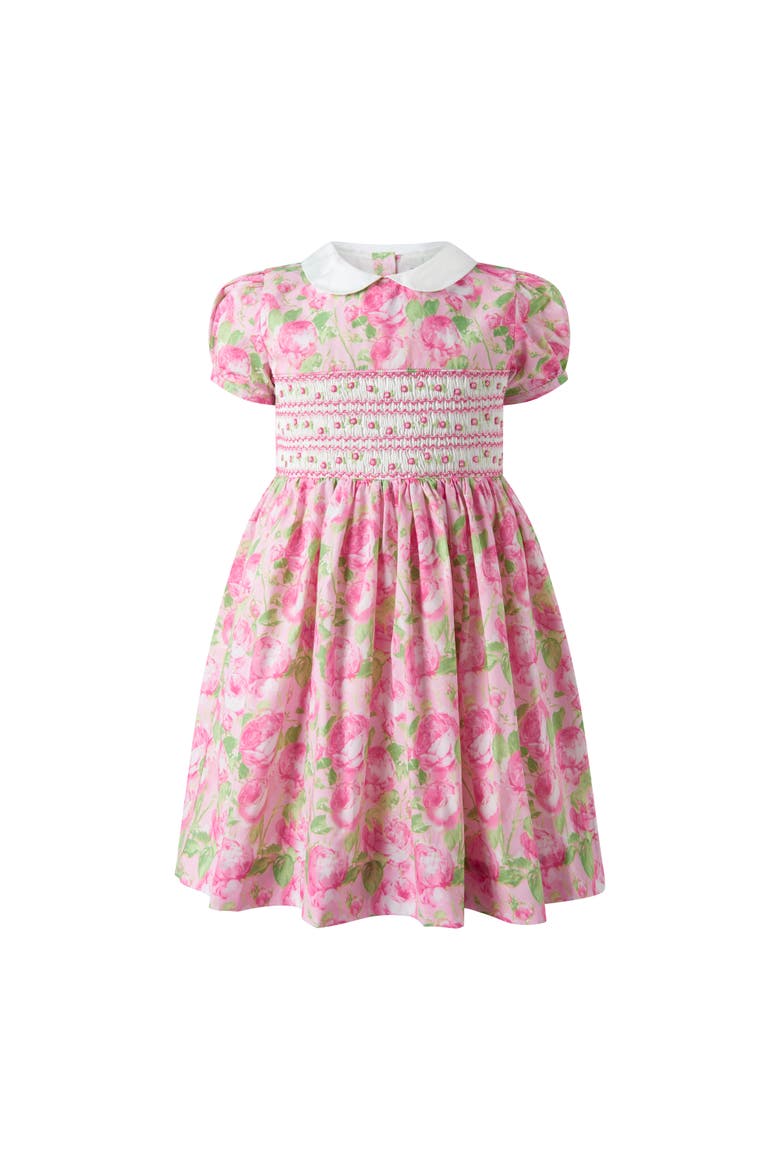 Classic Rose Smocked Dress, Main, color, Pink