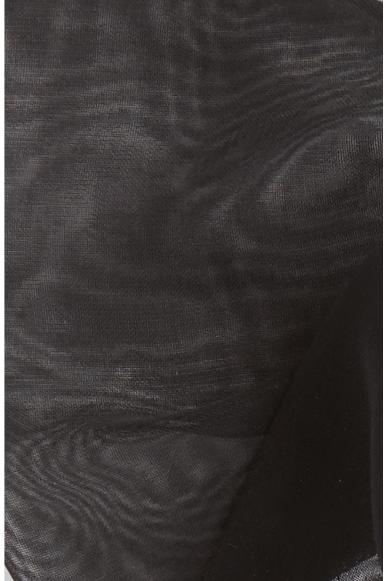 Chiffon Bow Ponytail Holder, Alternate, color, BLACK