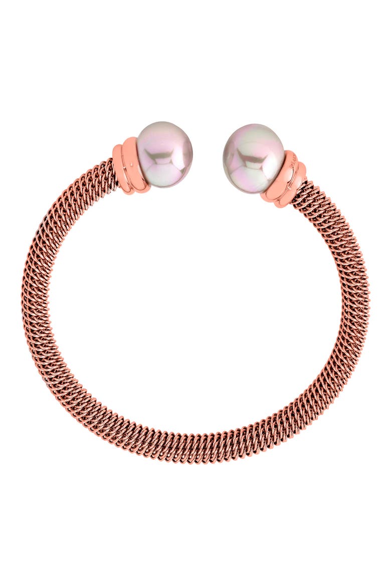 12mm Pearl Bangle, Alternate, color, ROSE/ PEARL