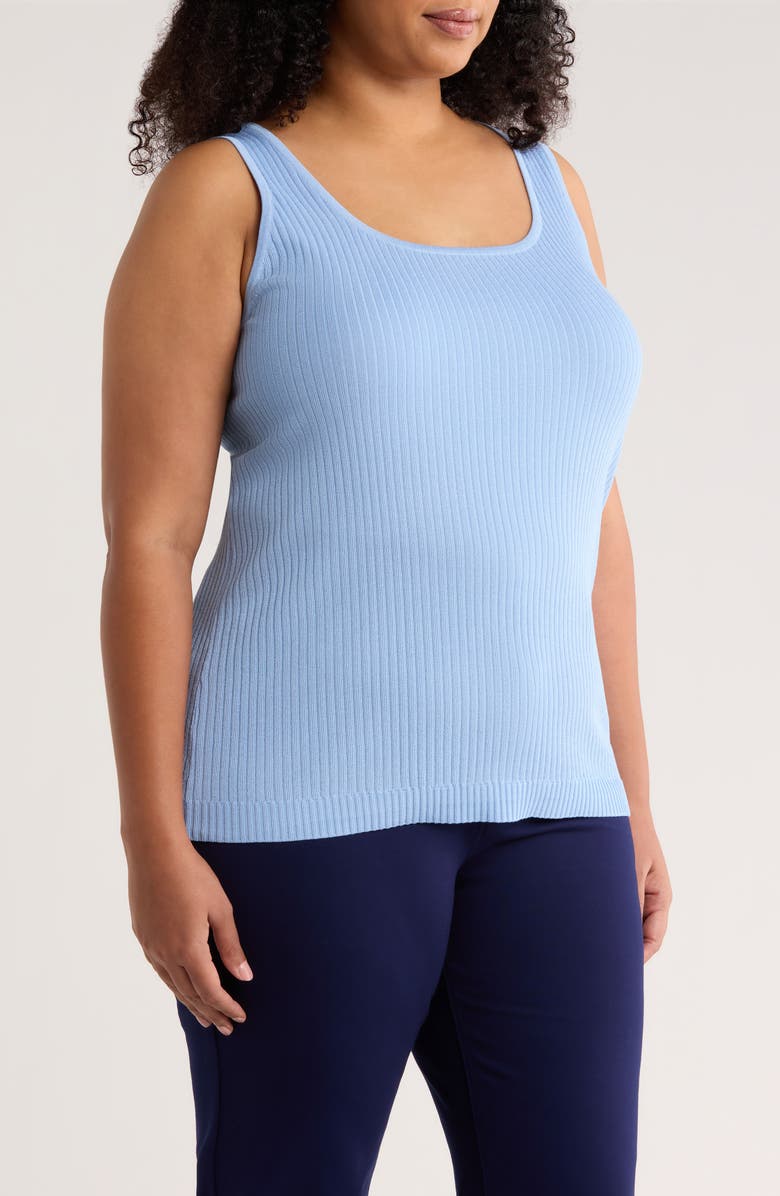 Jones New York Sutton Rib Sweater Tank, Alternate, color, Chintz Blue