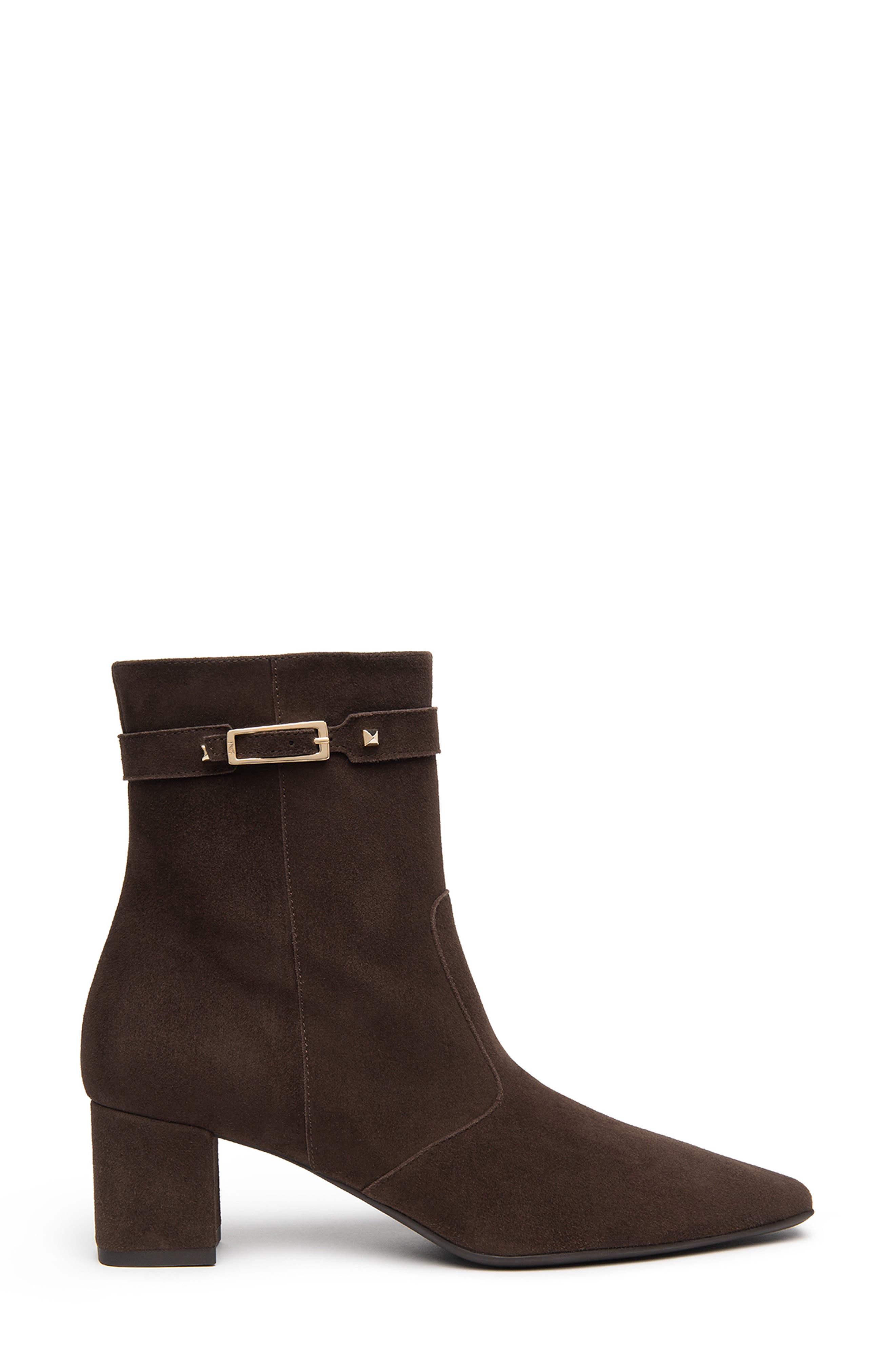 Suede Block Heel Bootie, Alternate, color, CHOCOLATE