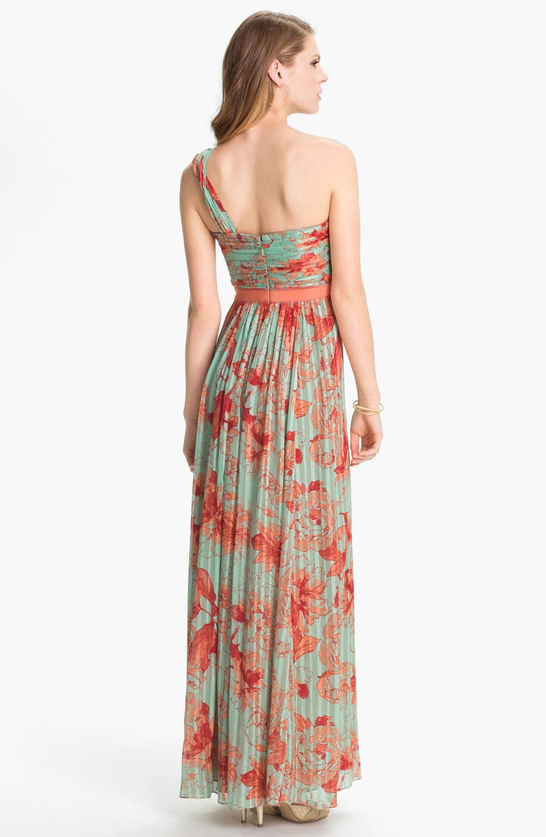 BCBGMAXAZRIA 'Inga' Print Silk Chiffon Gown, Alternate, color, 