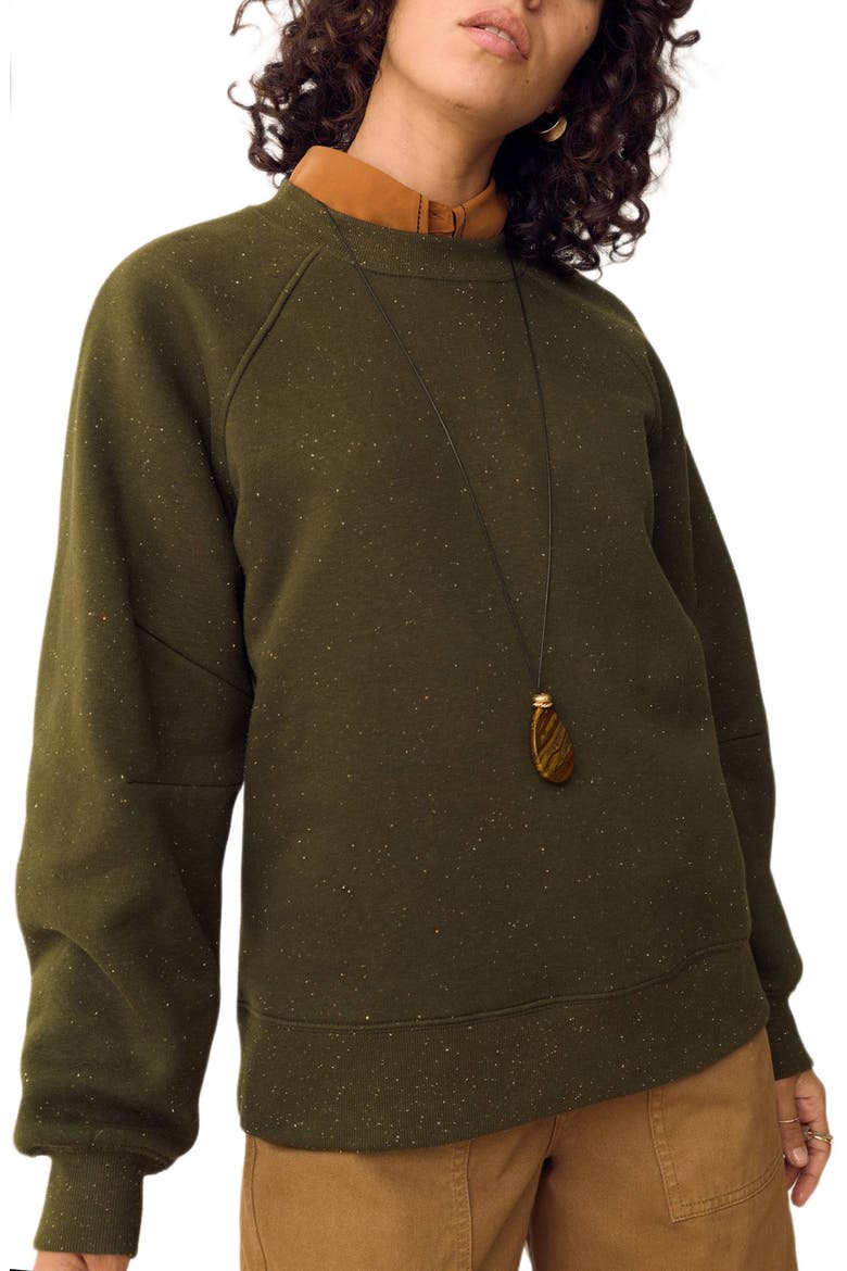 Flecked Sweatshirt, Main, color, DARK KHAKI
