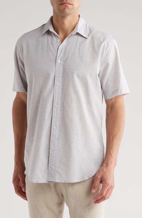 Dax Short Sleeve Linen Blend Button-Up Shirt