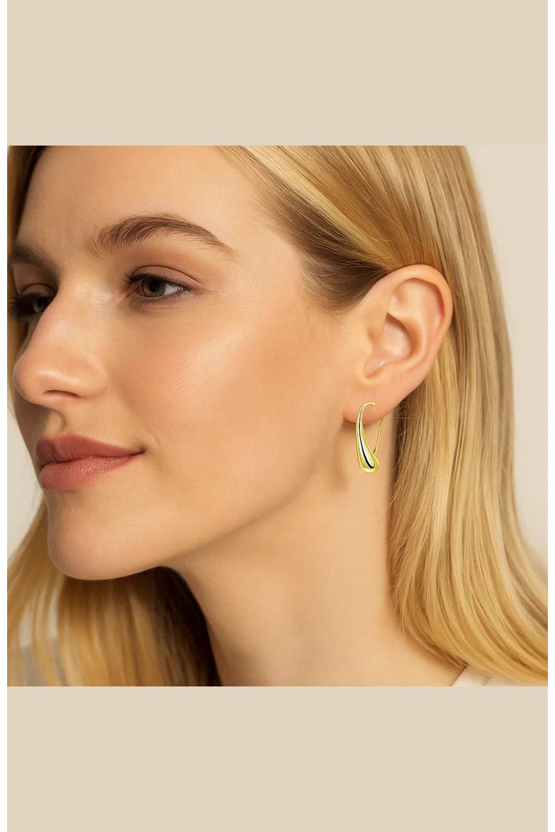 Isabella Eternal Drops Dainty Teardrop Dome Earrings, Alternate, color, Silver