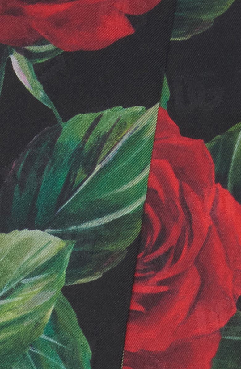 Dolce&Gabbana DG Monogram Roses Silk Twilly Scarf, Alternate, color, 