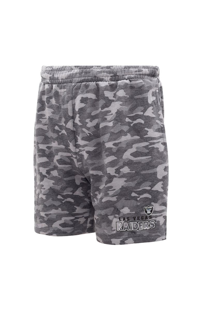CONCEPTS SPORT Men's Concepts Sport  Charcoal Las Vegas Raiders Biscayne Camo Shorts, Alternate, color, Charcoal