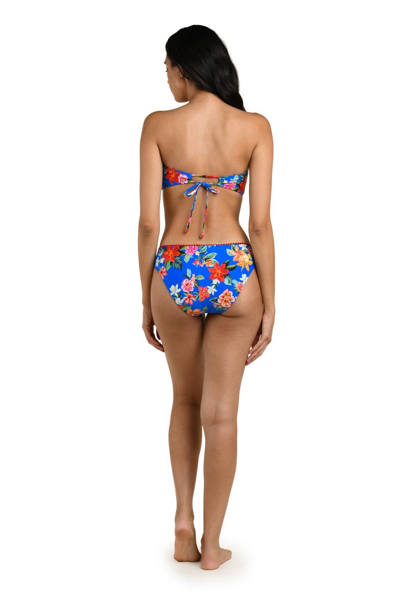 Floral Cutout Bandeau Bikini Top, Alternate, color, BLUE MULTI