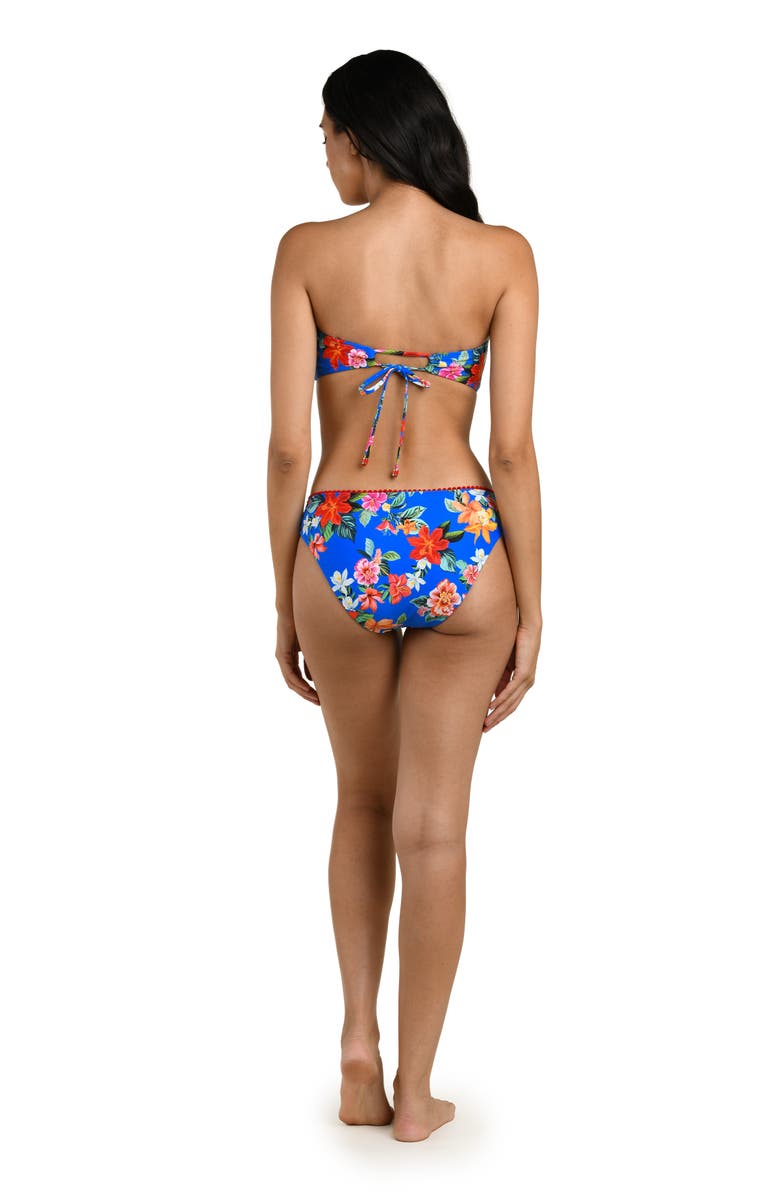 La Blanca Floral Cutout Bandeau Bikini Top, Alternate, color, Blue Multi