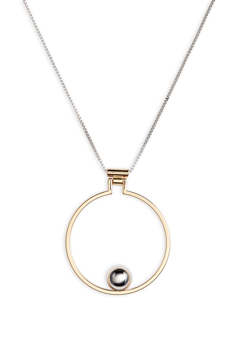 Mini Saros Pendant Necklace, Alternate, color, TWO TONE