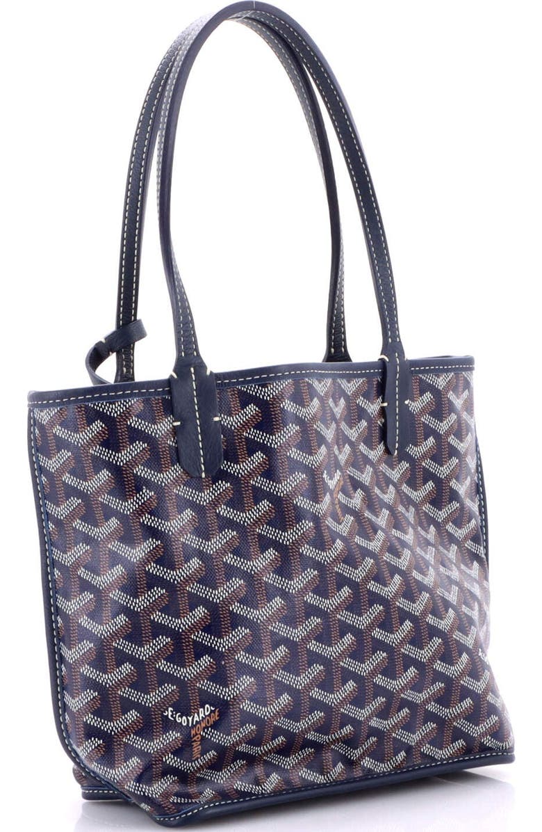 Pre-Owned Goyard Anjou Reversible Tote Coated Canvas Mini, Alternate, color, Blue