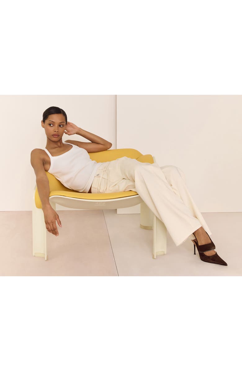 DL1961 Casie Belted Mid Rise Wide Leg Jeans, Alternate, color, Crema