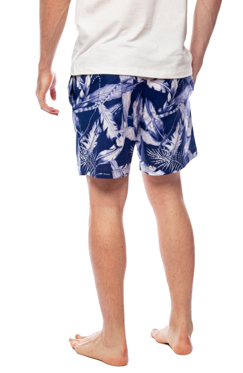 The Lazy Poet Plume Leaf Print Pajama Shorts, Alternate, color,