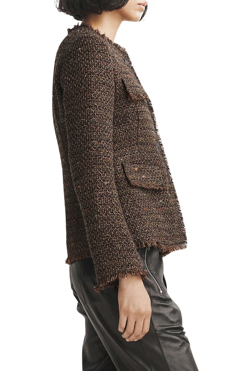 rag & bone Ezra Linton Tweed Blazer, Alternate, color, Brown