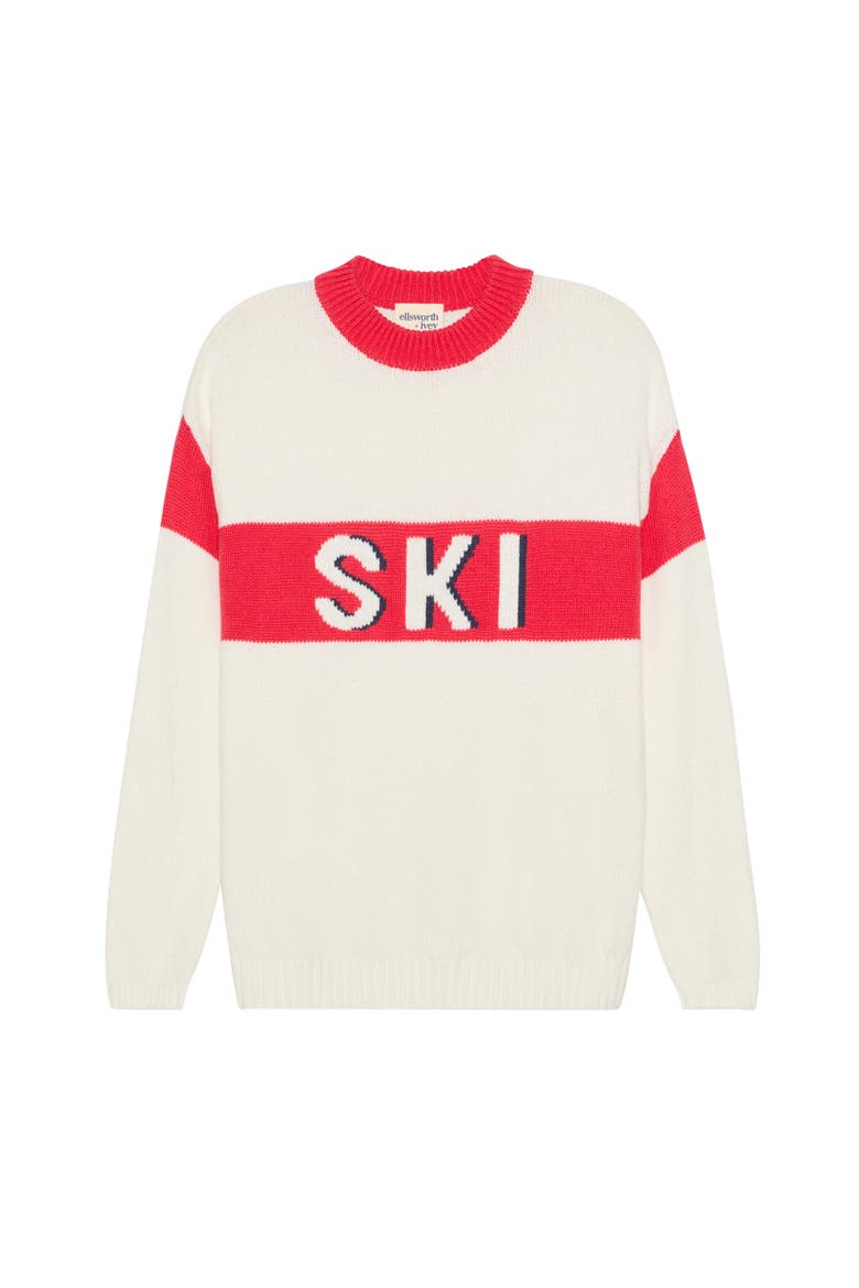 Sadie Crewneck Ski Sweater, Alternate, color, Ivory Ski