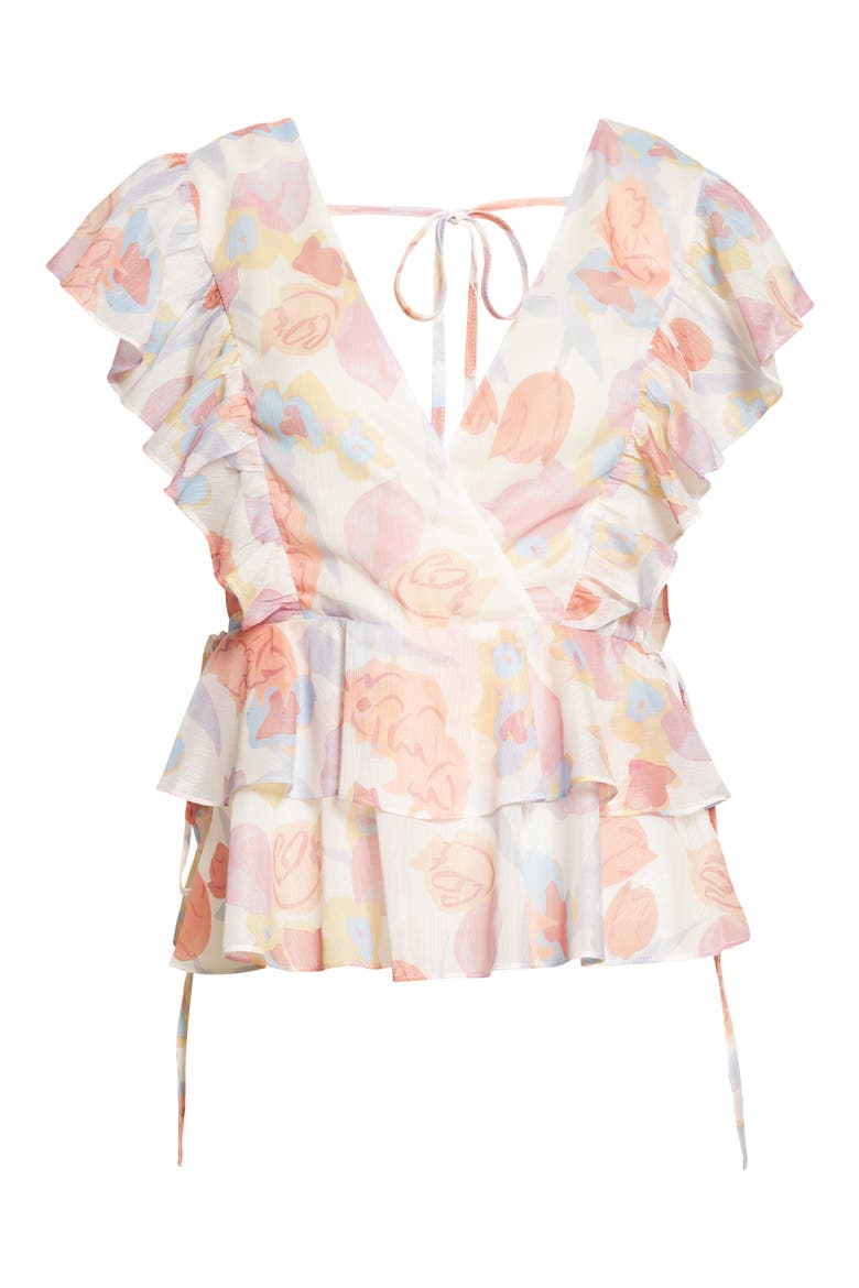 Rowyn Frill Detail Tie Top, Alternate, color, NATURAL