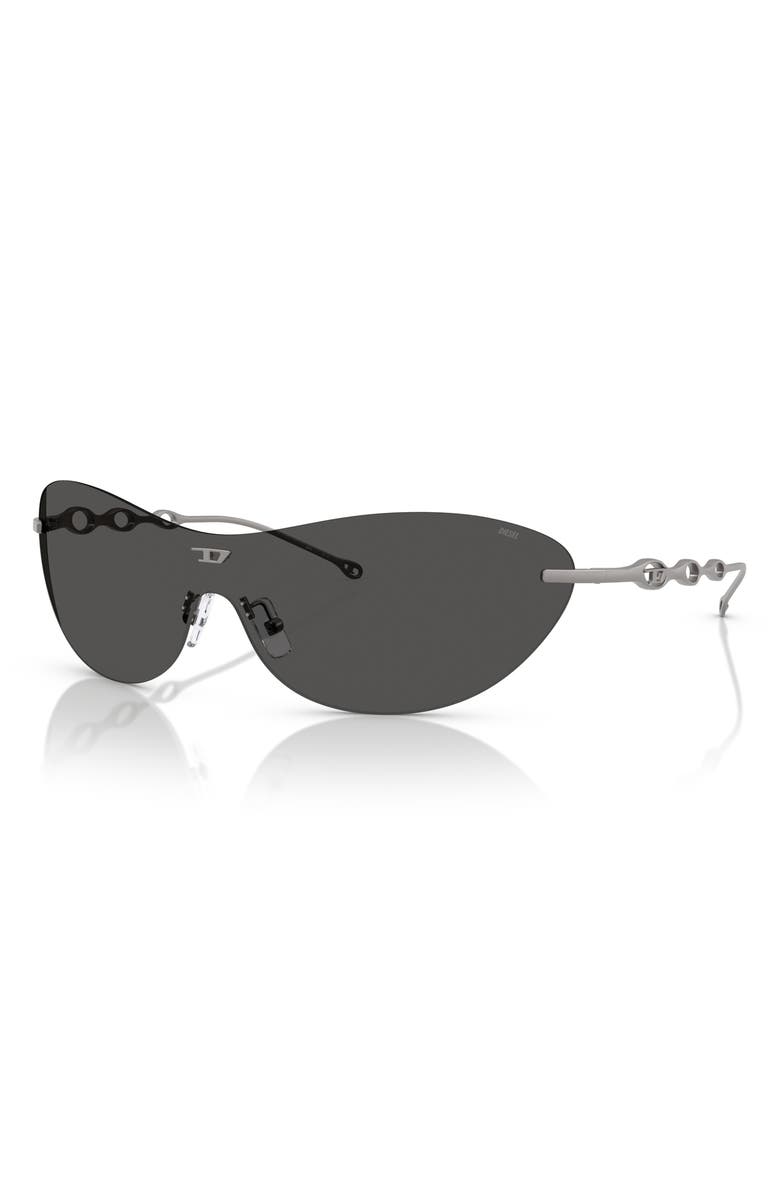 DIESEL<sup>®</sup> 135mm Gradient Oval Shield Sunglasses, Alternate, color, Matte Gunmetal / Dark Grey