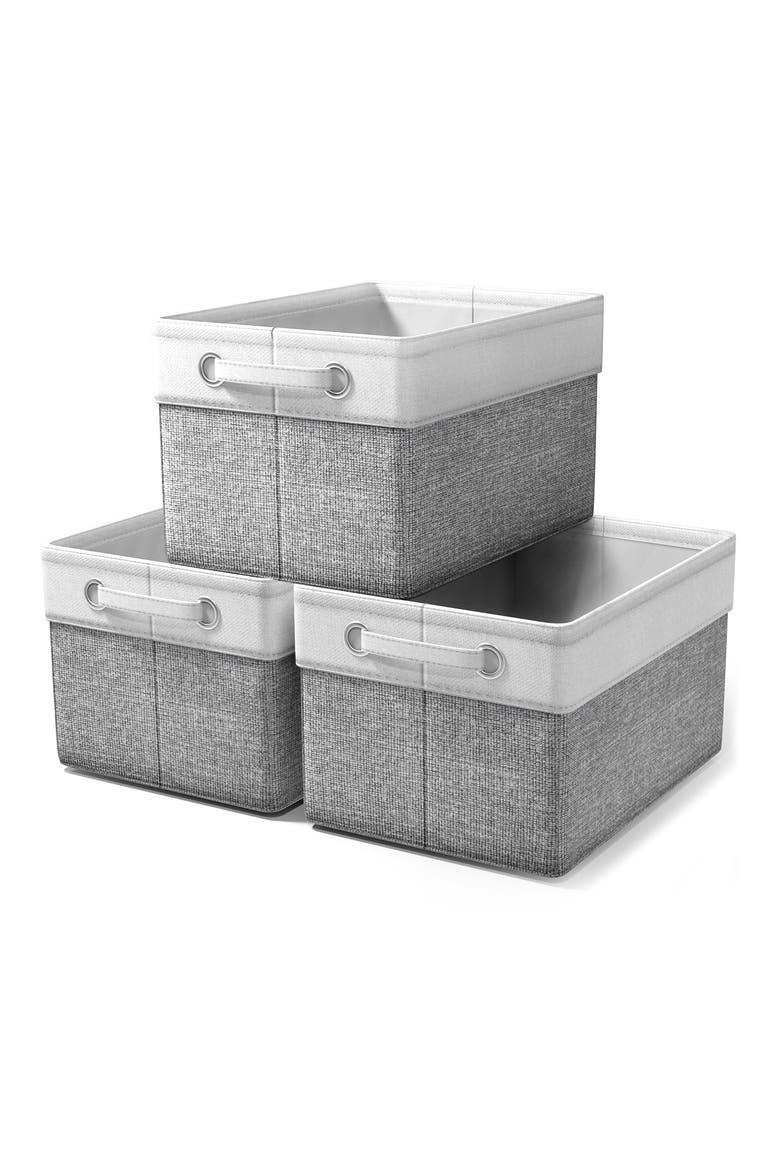 3-Pack Storage Basket Bin Set, Main, color, GRAY/WHITE