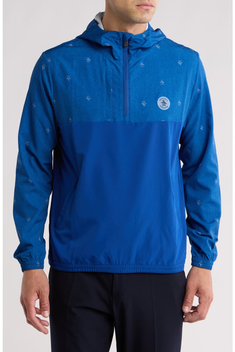 Quarter Zip Hoodie, Main, color, BLUEBERRY PANCAKE