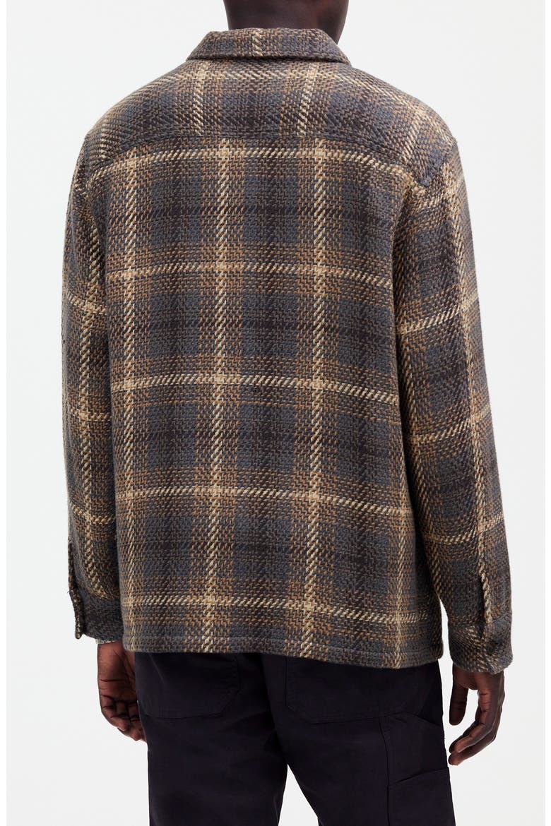 Plaid Twill Boxy Shirt Jacket, Alternate, color, BLACK COAL