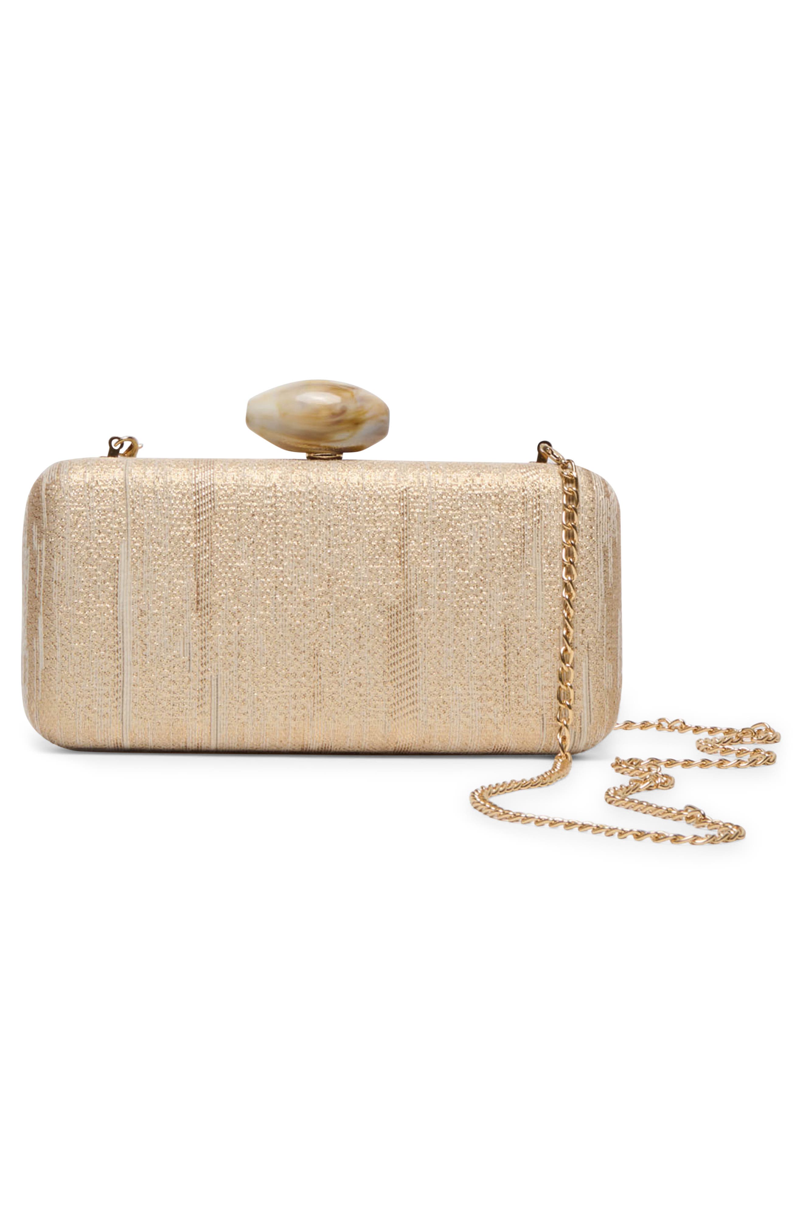 Dolce Vita Metallic Frame Clutch, Alternate, color, Natural/Gold