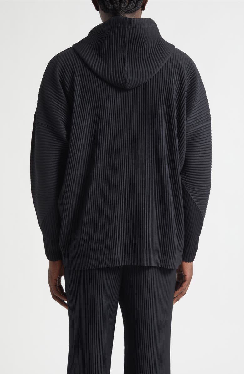 Homme Plissé Issey Miyake Monthly Colors February Pleated Hooded Jacket, Alternate, color, Black