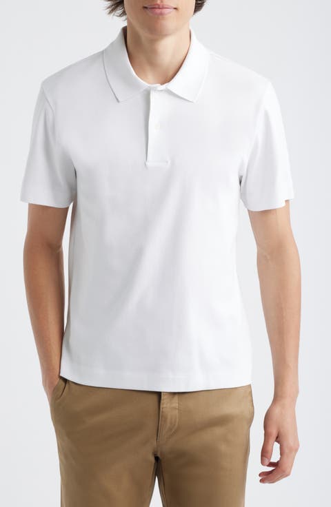 Peach Cotton Jersey Polo Shirt