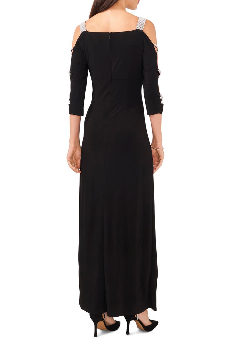 Chaus Embellished Cold Shoulder Maxi Dress, Alternate, color, Black