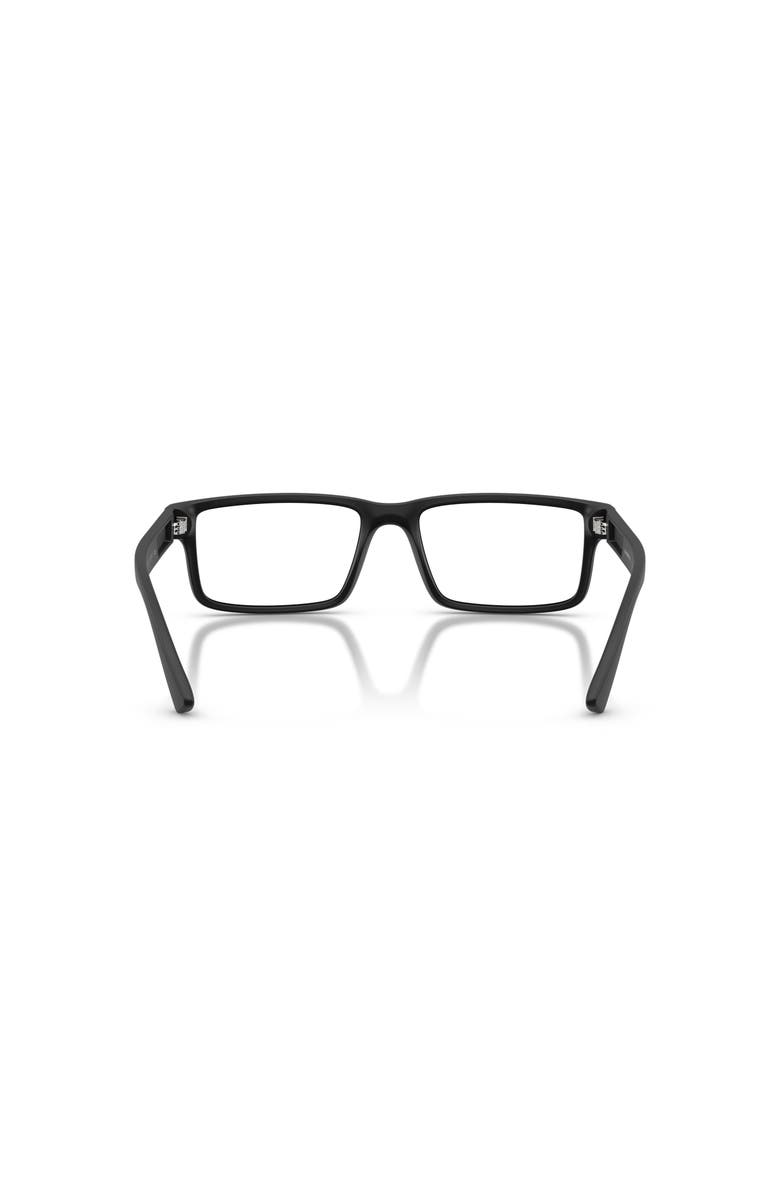 Emporio Armani 55mm Rectangle optical glasses, Alternate, color, Solid Black