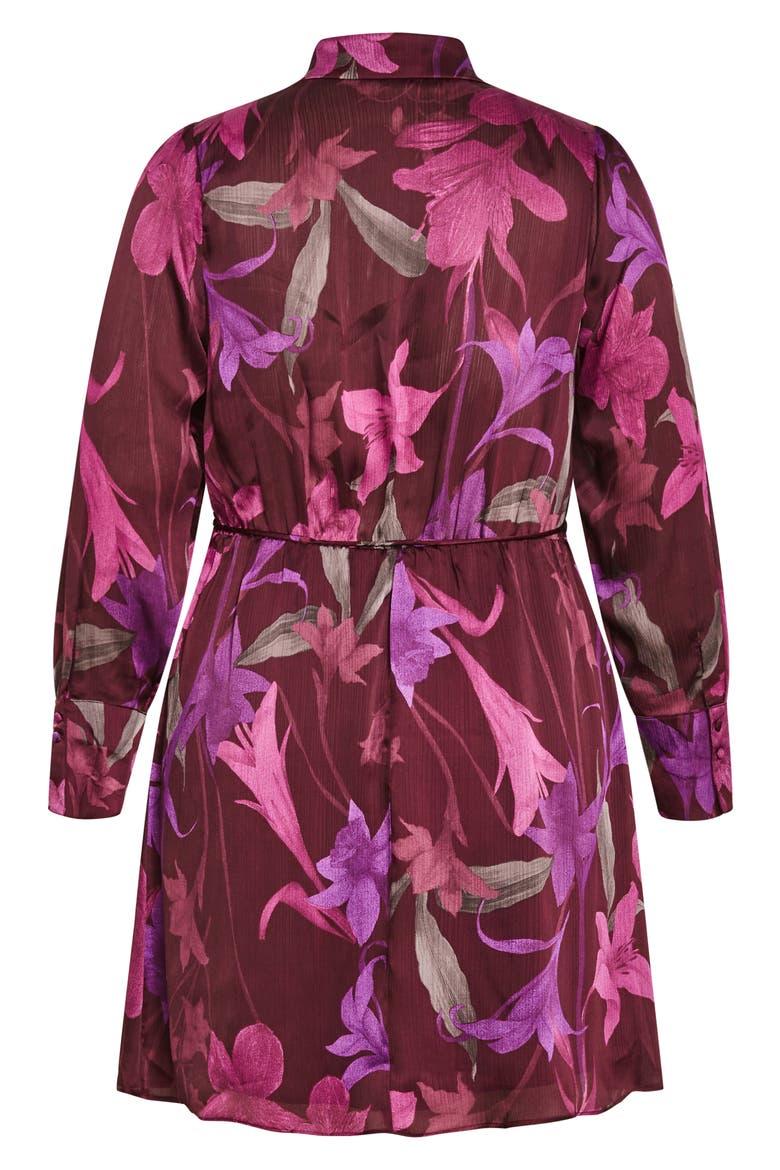 Maelynn Print Long Sleeve Wrap Dress, Alternate, color, PURPLE