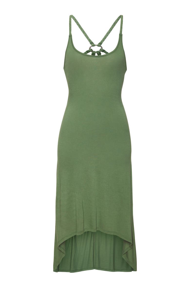 Strap Detail High Low Dress, Alternate, color, Green
