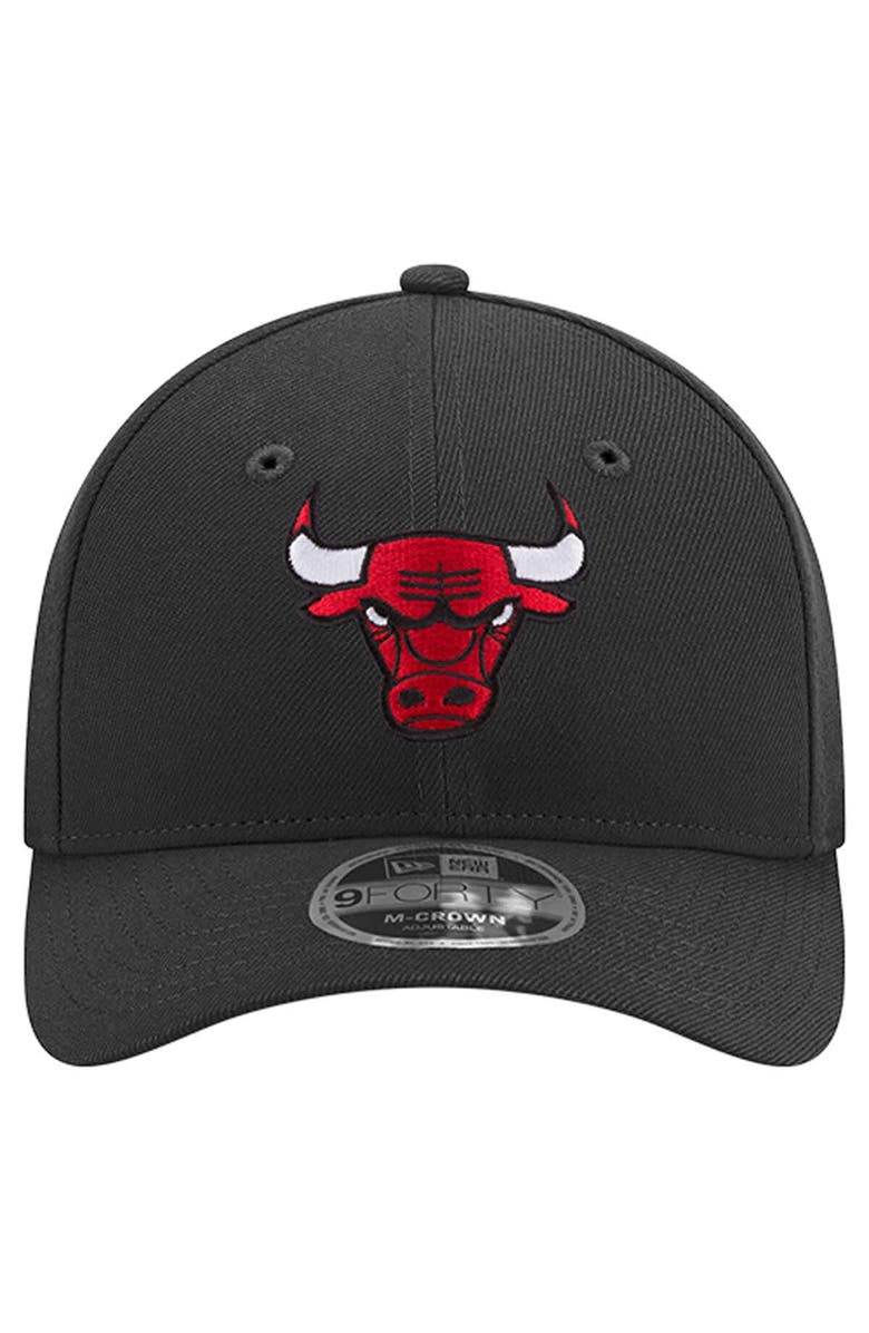 New Era Men's New Era Black Chicago Bulls 9FORTY Stock M-Crown Adjustable Hat, Alternate, color, Black