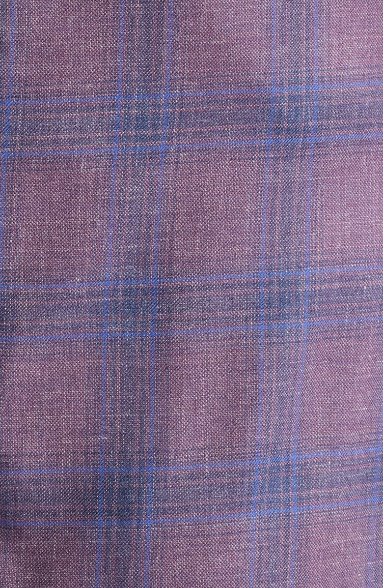 Peter Millar Hyperlight Soft Purple Plaid Wool & Silk Blend Sport Coat, Alternate, color, Purple
