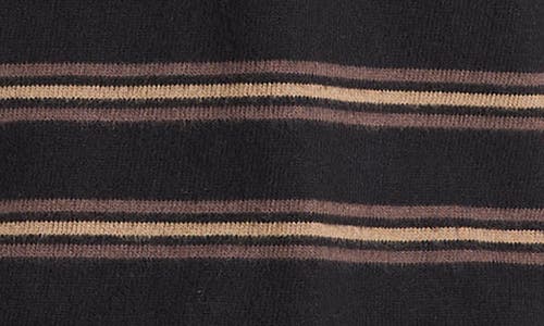 Vince Striped Long Sleeve Jersey Polo In Black