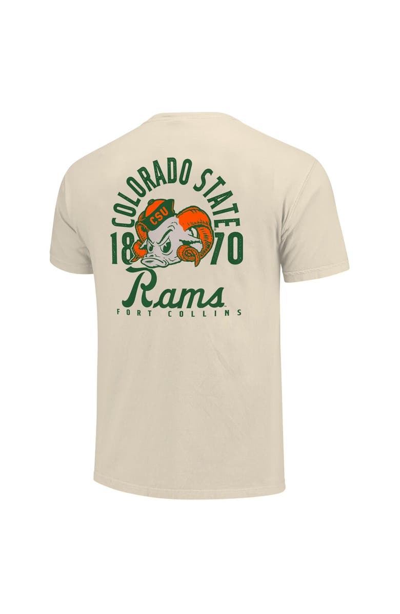 IMAGE ONE Men's Cream Colorado State Rams Comfort Colors Mascot Overlay T-Shirt, Alternate, color, 