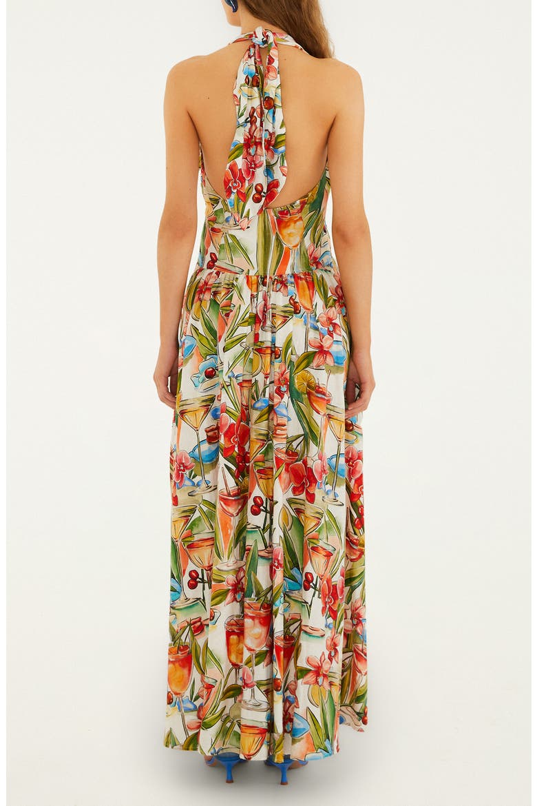 Cocktail Halter Maxi Dress, Alternate, color, OFF-WHITE